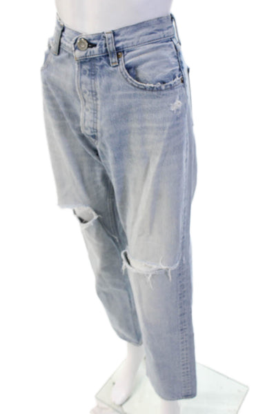 Moussy Womens Boyfriend Mom High Rise Light Blue Jeans Size 24