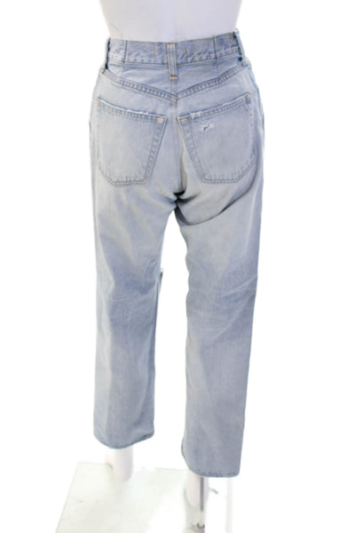Moussy Womens Boyfriend Mom High Rise Light Blue Jeans Size 24