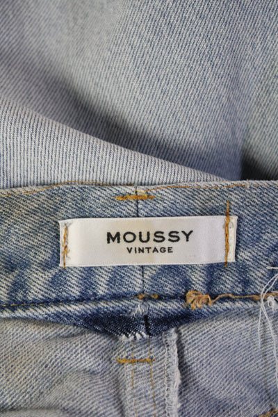 Moussy Womens Boyfriend Mom High Rise Light Blue Jeans Size 24