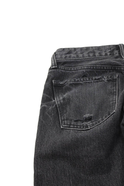 Moussy Women Boyfriend Dark Gray Jeans High Rise Button Size 24