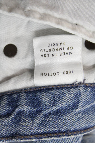 Grlfrnd Women Boyfriend Mom Jeans Light Blue Mid Rise Button Size 23