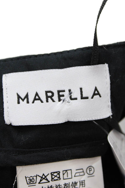 Marella Women Dress Pants Black Cotton Polyamide Elastane Size 10