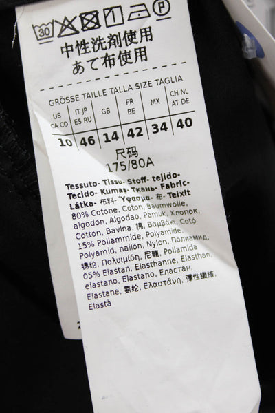 Marella Women Dress Pants Black Cotton Polyamide Elastane Size 10