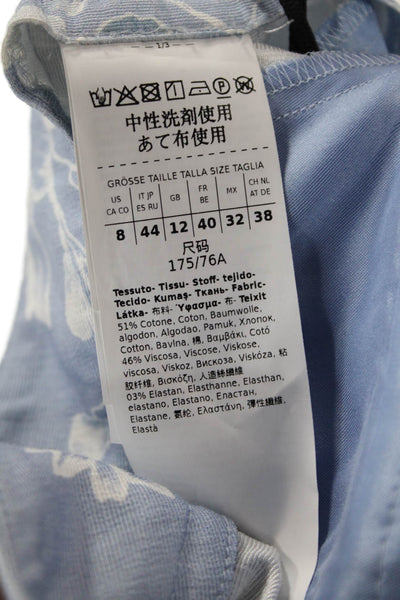 Marella Women Light Blue Floral Dress Pants Size 8