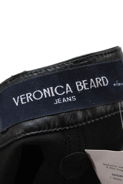 Veronica Beard Women Biker Pants Black Button Closure Size 31
