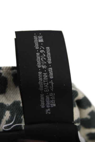 Zara Women Cropped Ankle Pants Beige Animal Print Size 34