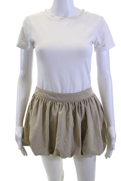 Zara Women Peasant Skirt Beige Short Size XS