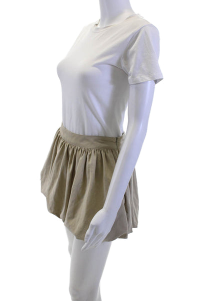 Zara Women Peasant Skirt Beige Short Size XS