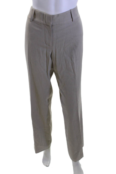 Ann Taylor Women Dress Pants Beige Rayon Wool Hook & Eye Size 4