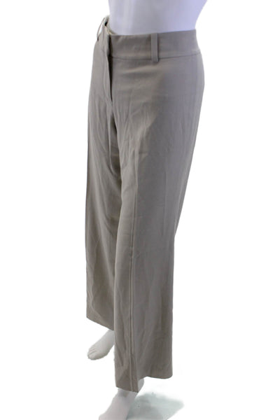 Ann Taylor Women Dress Pants Beige Rayon Wool Hook & Eye Size 4