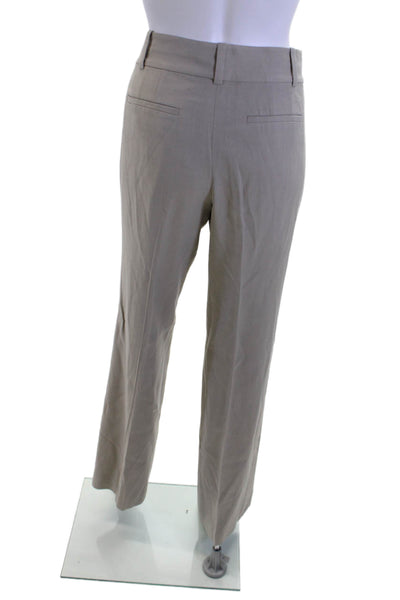 Ann Taylor Women Dress Pants Beige Rayon Wool Hook & Eye Size 4