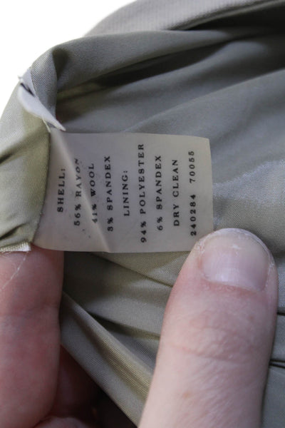 Ann Taylor Women Dress Pants Beige Rayon Wool Hook & Eye Size 4