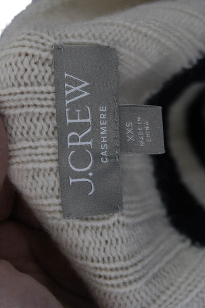 J Crew Women 100%Cashmere Striped Pullover Crewneck Long Sleeve Beige Size 2XS