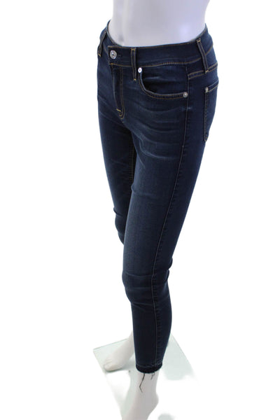 7 For All Mankind Women Ankle Skinny Jeans Dark Blue Size 24