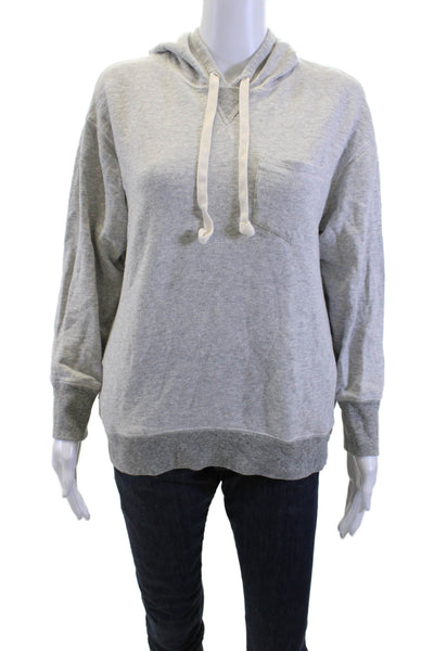 J Crew Women Pullover Hoodie Gray 100% Cotton Long Sleeve Size XS