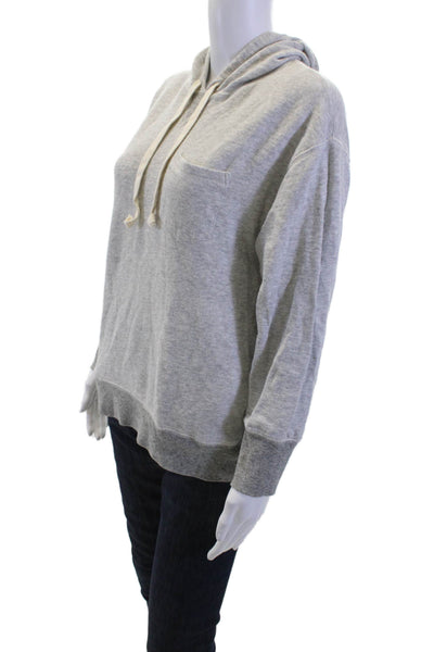 J Crew Women Pullover Hoodie Gray 100% Cotton Long Sleeve Size XS