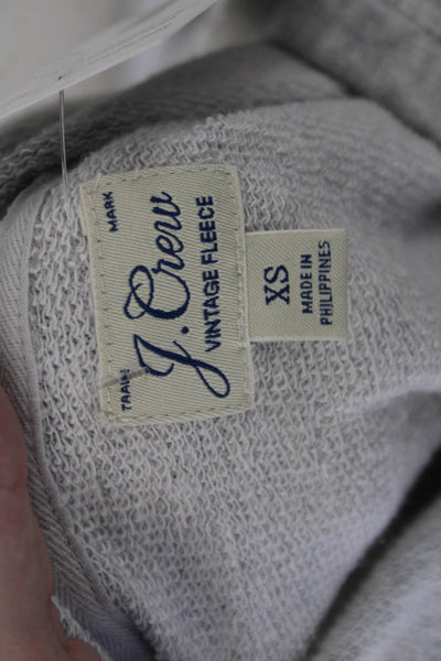 J Crew Women Pullover Hoodie Gray 100% Cotton Long Sleeve Size XS
