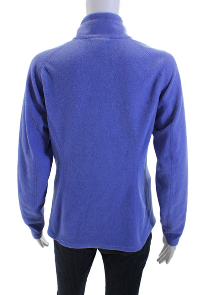The North Face Womens Pullover Sweatshirt Purple Zip Mock Neck Polyester Size S