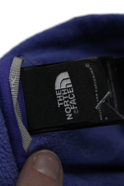 The North Face Womens Pullover Sweatshirt Purple Zip Mock Neck Polyester Size S