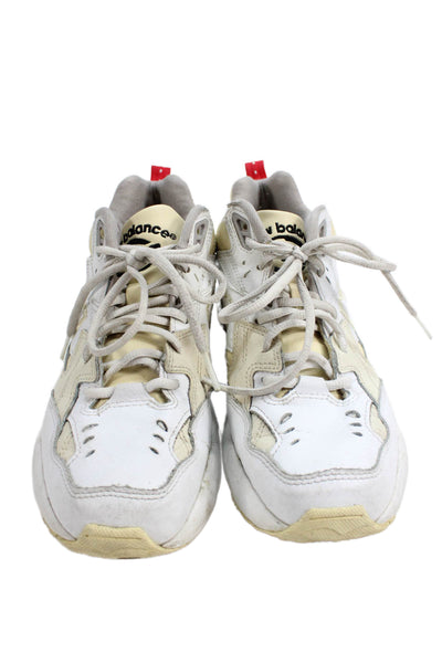 New Balance Women's Leather Lace Up Rubber Sole Trainer Sneakers White Size 9