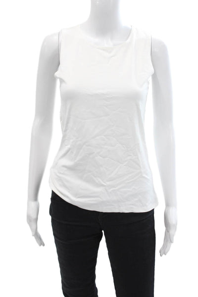 Only Hearts Womens Basic White Tank Round Neck 90% Nylon/10% Lycra Size L