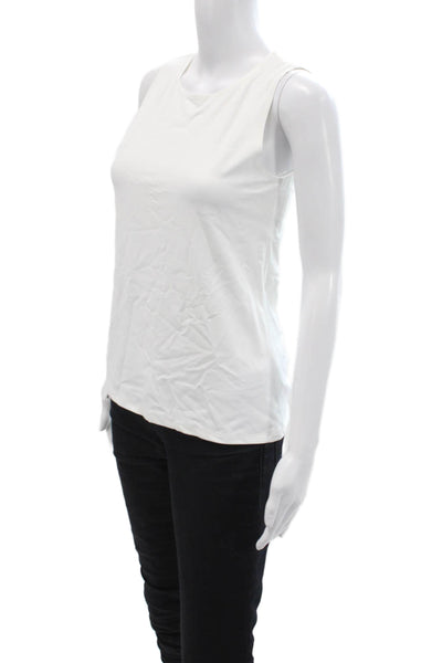 Only Hearts Womens Basic White Tank Round Neck 90% Nylon/10% Lycra Size L