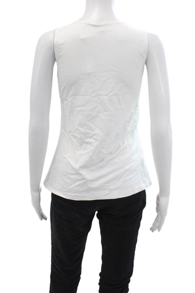 Only Hearts Womens Basic White Tank Round Neck 90% Nylon/10% Lycra Size L