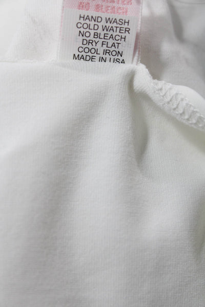 Only Hearts Womens Basic White Tank Round Neck 90% Nylon/10% Lycra Size L