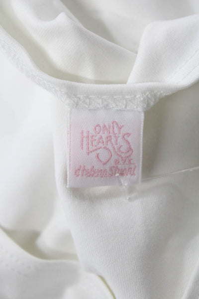 Only Hearts Womens Basic White Tank Round Neck 90% Nylon/10% Lycra Size L