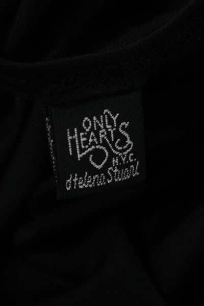 Only Hearts Women Black Basic Jersey Tank Round Neck Size L
