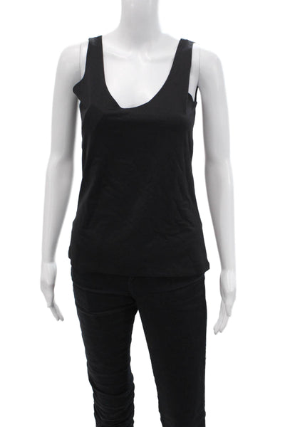 Only Hearts Women V-Neck 100% Silk Camisole Black Sleeveless Size L