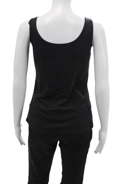 Only Hearts Women V-Neck 100% Silk Camisole Black Sleeveless Size L