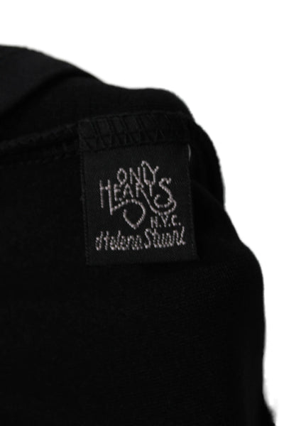 Only Hearts Women V-Neck 100% Silk Camisole Black Sleeveless Size L