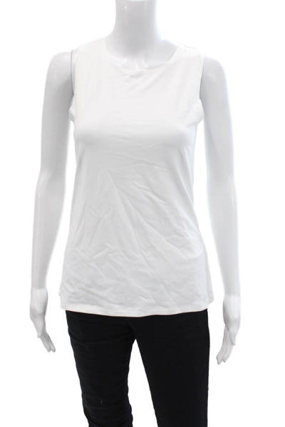 Only Hearts Womens White Basic Tank Round Neck Sleeveless Nylon/Lycra Size L