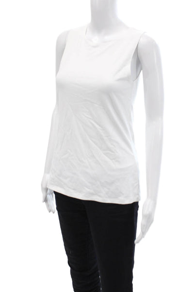 Only Hearts Womens White Basic Tank Round Neck Sleeveless Nylon/Lycra Size L