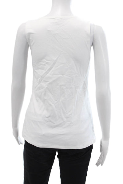 Only Hearts Womens White Basic Tank Round Neck Sleeveless Nylon/Lycra Size L