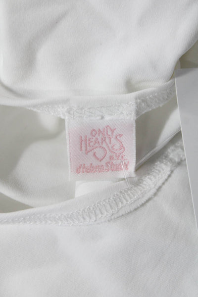 Only Hearts Womens White Basic Tank Round Neck Sleeveless Nylon/Lycra Size L