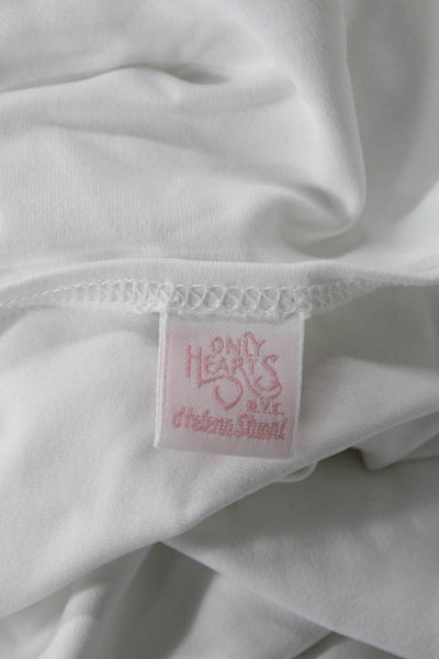 Only Hearts Women White Basic Sleeveless Tank Round Neck Size L