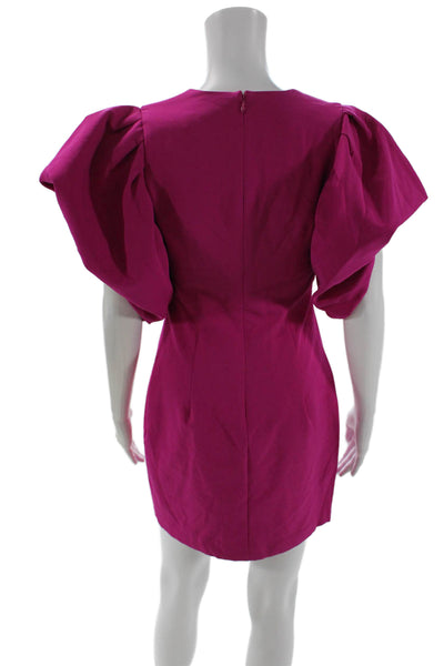 Badgley Mischka Womens Pink Shift Mini Dress Square Neck Zip Size 2