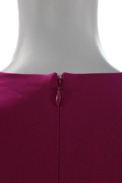 Badgley Mischka Womens Pink Shift Mini Dress Square Neck Zip Size 2