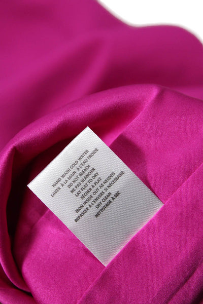 Badgley Mischka Womens Pink Shift Mini Dress Square Neck Zip Size 2