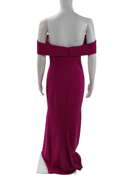 Badgley Mischka Women Sheath Dress Pink Long Solid Polyester Designer Size 0