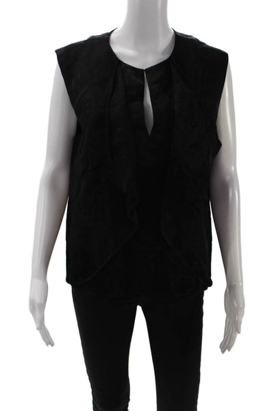 Maria + Cornejo Women Black Sleeveless Blouse Linen Viscose Size 10