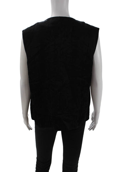 Maria + Cornejo Women Black Sleeveless Blouse Linen Viscose Size 10