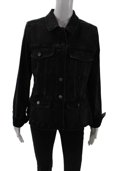 Liverpool Los Angeles Womens Black Collared Button Jacket Size L