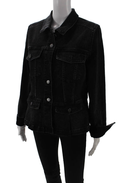 Liverpool Los Angeles Womens Black Collared Button Jacket Size L