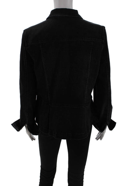 Liverpool Los Angeles Womens Black Collared Button Jacket Size L