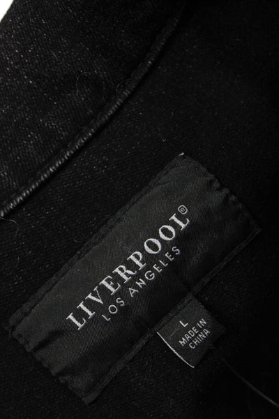 Liverpool Los Angeles Womens Black Collared Button Jacket Size L