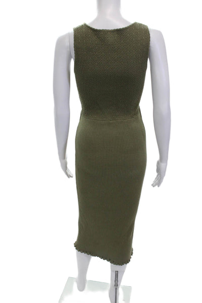 House of Harlow 1960 Women Green Vneck Sweater Dress Midi Size XS