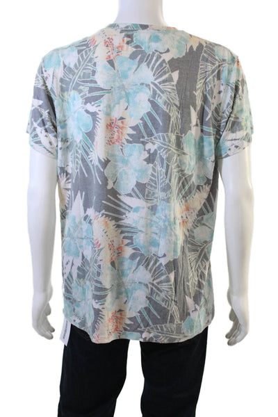 SOL ANGELES Mens Floral Gray Crew Neck Short Sleeve T-Shirt Size 2XL